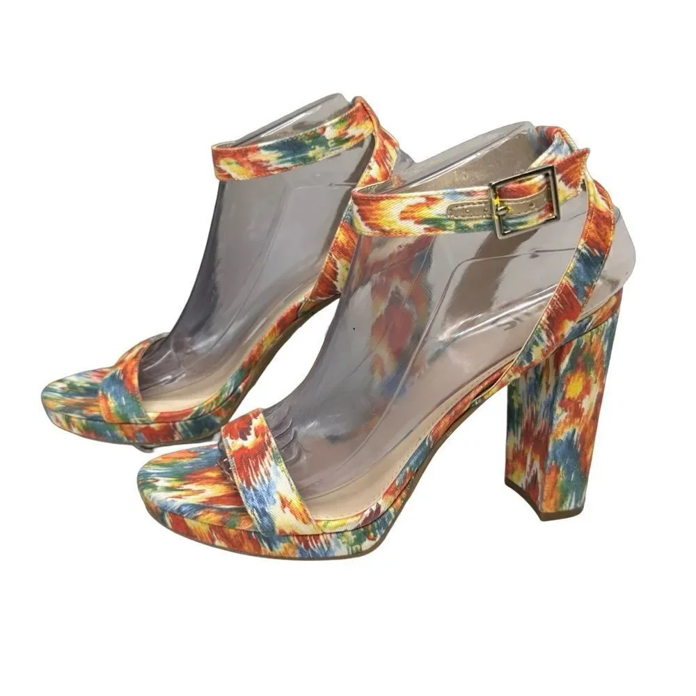 Circus Sam Edelman Multi Colored Annette Heeled Sandal Sz 9 - Picture 3 of 17